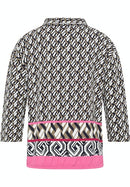 High Neck Print T-Shirt - Cognac