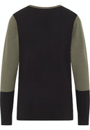 Round Neck Colorblock Jumper - Khaki