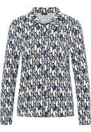 All Over Print Blouse - Offwhite/black/skyblue