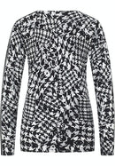 All Over Print Round Neck Jumper - Black