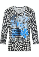 Round Neck Print T-Shirt - Black