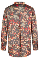 Long Sleeve Print Blouse - Taupe