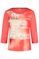 CORAL FRONT PRINTED TOP - Coral