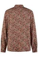 Long Sleeve Print Blouse - Red