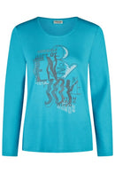 Front Print T-Shirt - Green Ocean