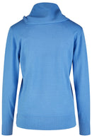 Plain Cowl Jumper - Azzuro
