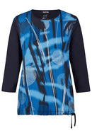 NAVY FRONT PRINT TOP - Navy