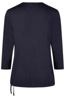 NAVY FRONT PRINT TOP - Navy
