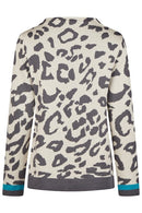 Boat Neck Print Jumper - Titanium