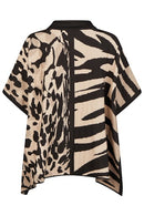 Zipped Print Cape - Black