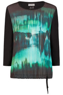 GREEN PATTERN FRONT TOP - Black