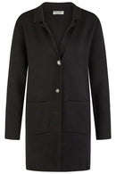 Long Button Cardigan - Black