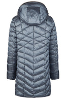 Hooded Fake Fur Jacket - Dusty Blue