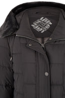 Functional Fake Fur Coat - Black