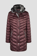 Fake Fur Hooded Jacket - Burgundy