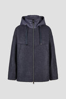 Hooded Woolen Jacket - Midnight Blue