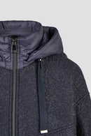 Hooded Woolen Jacket - Midnight Blue