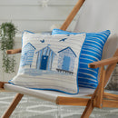 Beach Huts Outdoor Cushion 43 x 43CM - Blue