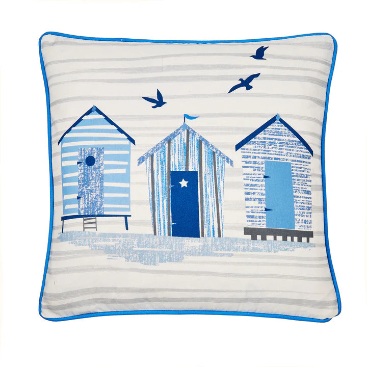 Beach Huts Outdoor Cushion 43 x 43CM - Blue