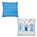 Beach Huts Outdoor Cushion 43 x 43CM - Blue