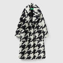 Be Optical Houndstooth Teddy Coat - Black/white
