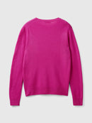 Basic 100Pc Virgin Round Neck Jumper - Cyclamen