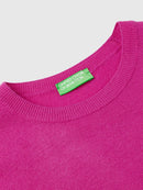 Basic 100Pc Virgin Round Neck Jumper - Cyclamen
