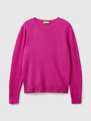 Basic 100Pc Virgin Round Neck Jumper - Cyclamen