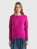Basic 100Pc Virgin Round Neck Jumper - Cyclamen