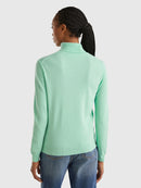 Basic Turtle Neck Jumper - Aqua
