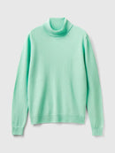 Basic Turtle Neck Jumper - Aqua