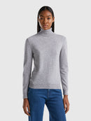 Basic Turtle Neck Jumper - Grey