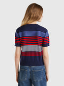 Be Sailor Round Neck Stripe Jumper - Navy