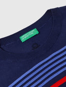Be Sailor Round Neck Stripe Jumper - Navy