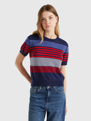 Be Sailor Round Neck Stripe Jumper - Navy