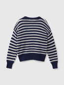 Be Sailor Round Neck Stripe Jumper - Navy