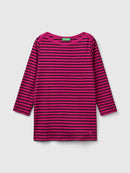 Striped 3/4 Sleeve T-Shirt