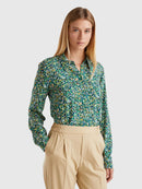 All Over Print Shirt - Navy/grey Floral