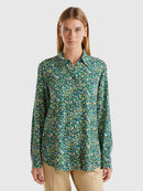 All Over Print Shirt - Navy/grey Floral