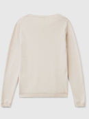 Basic Woman Round Neck Jumper - Beige