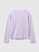 Basic Woman Round Neck Jumper - Lilac