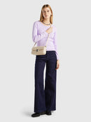 Basic Woman Round Neck Jumper - Lilac