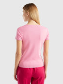 Cotton Round Neck Jumper - Pink