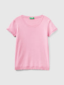 Cotton Round Neck Jumper - Pink