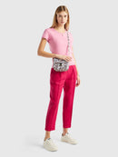 Cotton Round Neck Jumper - Pink