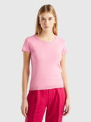Cotton Round Neck Jumper - Pink
