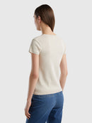 Cotton Round Neck Jumper - Beige