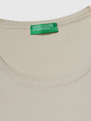 Cotton Round Neck Jumper - Beige