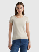 Cotton Round Neck Jumper - Beige