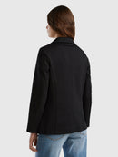 Basic Spring Jersey Blazer - Black